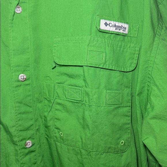 Columbia PFG Sportswear Men's Green Short Sleeve Button Down Shirt Size XL - Picture 3 of 6